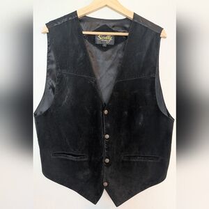 Scully Black Suede Leather Vest L